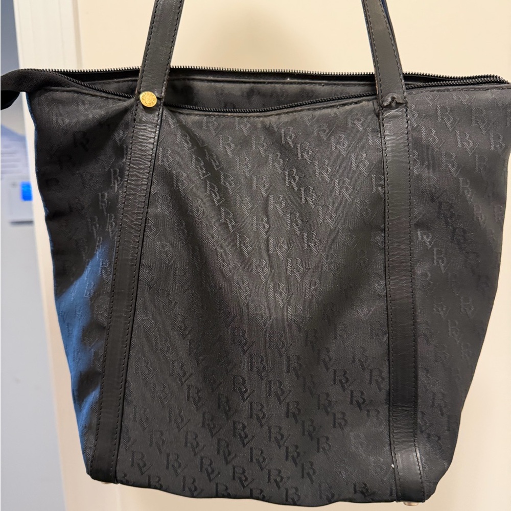 Bottega Veneta Black Monogram Tote with Dual Top Handles